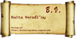 Balta Versény névjegykártya